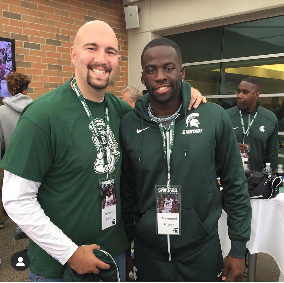 Me and my teammate/friend Draymond Green at our Basketball Reunion in 2015. (Credit Anthony Ianni)